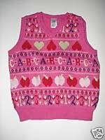 Baby Gap Pink APPLE ABC 123 School Sweater Vest 18 24  