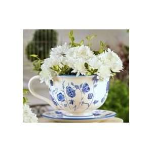  Giftcraft Teacup Planter   Blue 