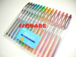   Slicci 0.25mm Rollerball Gel Ink Pen 15 Colours Set, Ultra fine  