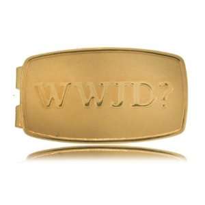  WWJD Money Clip What Would Jesus Do Polished Gold Metal 