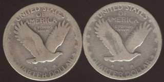US SET 2 COINS QUARTER STANDING LIBERTY 1926 / 8   