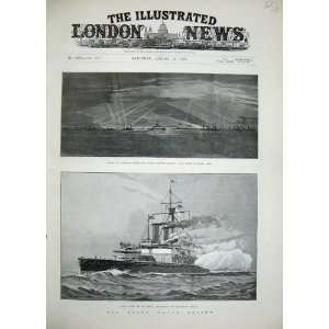   1889 War Ships Spithead Anson Southsea Tyron Baird Men