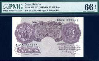 UK, Great Britain, P 366, (1940 48), 10 Shillings, GEM UNC,PMG66 EPQ 