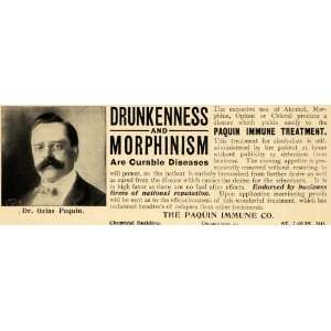  1901 Ad Dr. Ozias Paquin Immune Treatment Drugs Alcohol 