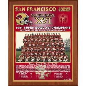  Super Bowl Xvi Champions 13X16 Team Picture Plaque  Cherry 13 X 16 