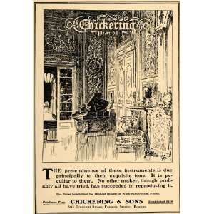 1906 Ad Chickering Pianos 803 Tremont St. Boston Mass 
