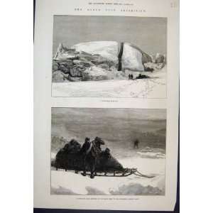   1876 North Pole Expedition Parr Sledge Party Old Print