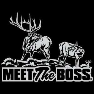  Meet the Boss   Bull & Cow Elk Window Decal Automotive