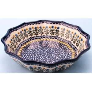  Polish Pottery 12 sided Serving Bowl 2 1/2 H x 10 