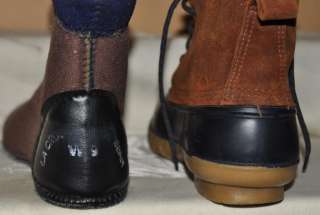 LaCrosse womens Leather/Rubber blue ankle duck boots,warm Polartec 