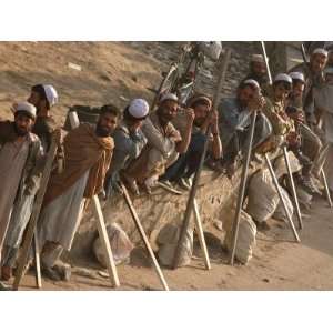  A Group of Afghan Construction Daily Workers Wait to be 