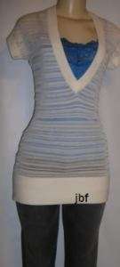 ARDEN B SHEER ON STRIPE TUNIC NEW WITH TAG SIZE L  