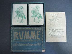 Antique Art Nouveau RARE 1913 Milton Bradley Rumme Card Game Complete 