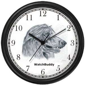 Afghan Dog Wall Clock by WatchBuddy Timepieces (White Frame)