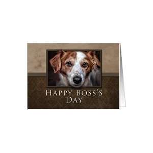  Happy Bosss Day, Dog with Brown Background Card Health 