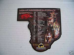 2006 07 Arkansas Razorbacks Basketball Magnet Schedule  