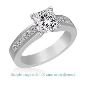  Classic Princess Cut Diamond Ring with Channel Set Accents 