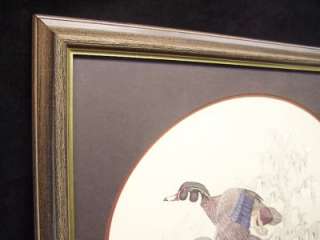 Gene Murray Pen/Ink Artist Framed Wood Ducks 841/950  