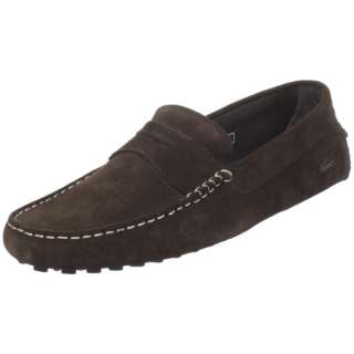 Lacoste Mens Concours Dark Brown Suede Loafers Shoes  