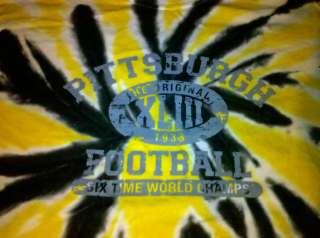 Tye tie dye Pittsburgh Black Gold Steelers football shirt 2XL XXL 3XL 