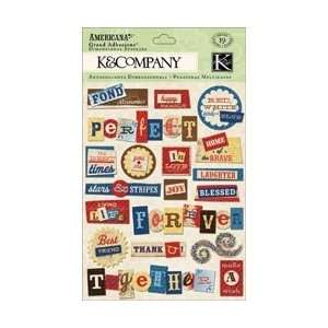  K & Company Americana Grand Adhesions Words; 3 Items/Order 