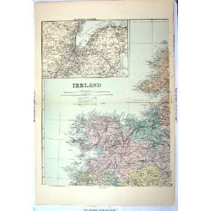  BACON ANTIQUE MAP IRELAND BELFAST LOUGH DONEGAL BAY 