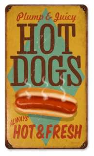 Hot Dogs Always Hot & Fresh nice diner/cafe metal sign  