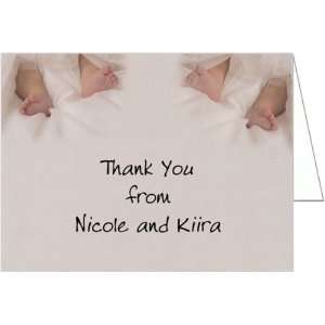  Twin Toes Baby Thank You Cards   Set of 20 Baby