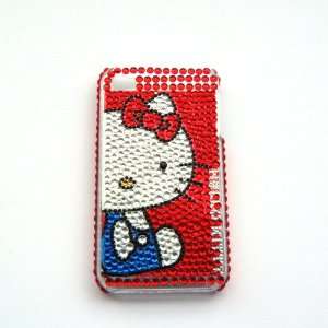   red Rhinestone Bling Crystal back cover case for Iphone 4 4G (NO010