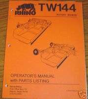 Rhino TW144 Mower Parts Catalog Operators Manual  