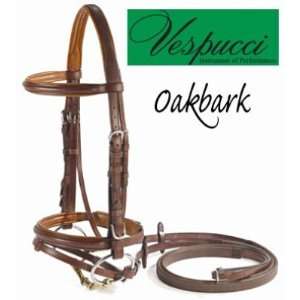  Vespucci Plain Raised Jumper Bridle with Flash Oakbark 