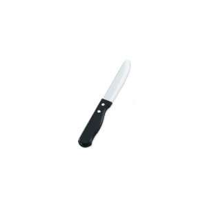 Rounded Tip S/S Serrated Steak Knife w/ Jumbo Black Handle, 9 11/16 