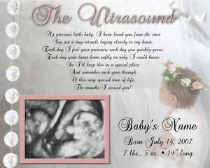 Angel Baby Girl Ultrasound Print Scrapbook Photo Glossy  