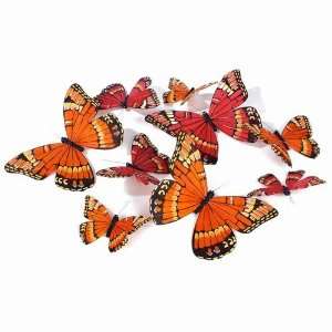  9 Piece Orange/Magenta Butterflies Garland