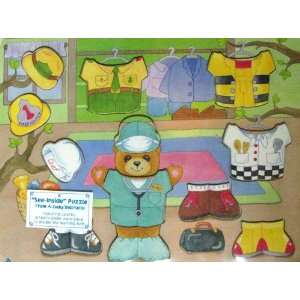   See Inside Wooden Puzzle Tammy Bear Dresses for Work Toys & Games