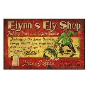  Customizable Large Flynns Fly Shop Vintage Style Wooden 