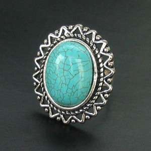 NEW IN TIBET STYLE TIBETAN SILVER TURQUOISE RING  