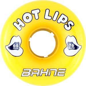  Bahne Hot Lips 76du 64mm Yellow Skateboard Wheels (Set of 