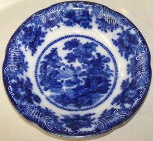 Old Antique W Adams England Flow Blue Bowl Dish  