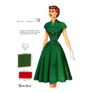  Neat and Charming Rayon Shantung with Collar 28x42 Giclee 