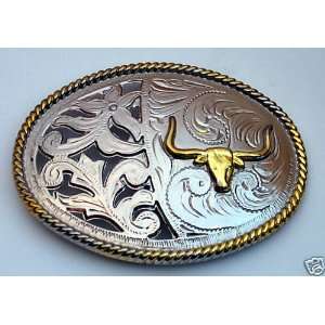  Bull Head Longhorn Rodeo Ranch Farm Cowboy Belt Buckle 