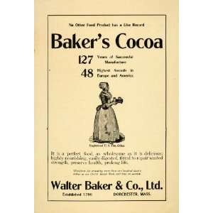  1907 Ad Walter Baker Company Breakfast Cocoa Beverage 