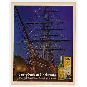   Cutty Sark at Christmas Lighted Ship Print Ad (6606)