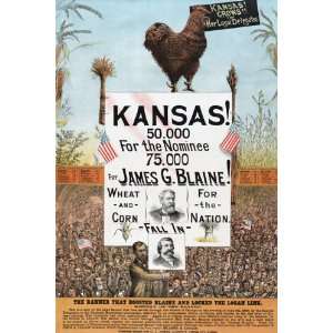  Kansas For James G Blaine. 24X36 Giclee Paper