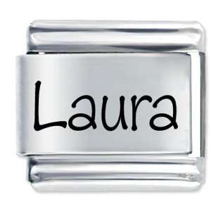  Name Laura Laser Italian Charms Pugster Jewelry