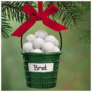  BUCKET OF GOLF BALLS ORNAMENT   PERSONALIZED Everything 