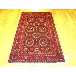 3x6 Hand Knotted Baluch Persian Rug   67x35 