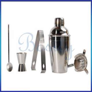 pcs Stainless Steel Cocktail Shaker Mixer Cup Kit Set  