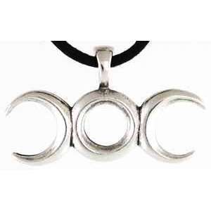 Triple Moon Balancing Amulet Necklace Pendant Charm Wicca Wiccan Pagan 