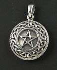 Sterling Silver THEBAN Pentacle Pendant with Black Scrying Surface NEW 